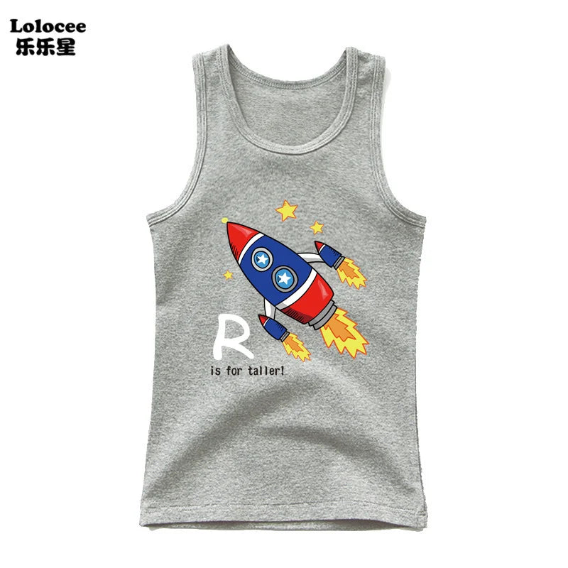 Stylish Kids Cotton Sleeveless T-Shirt – 4-Pack Summer Set