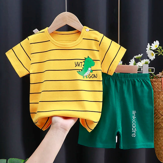 Striped Yellow Dinosaur Baby Set