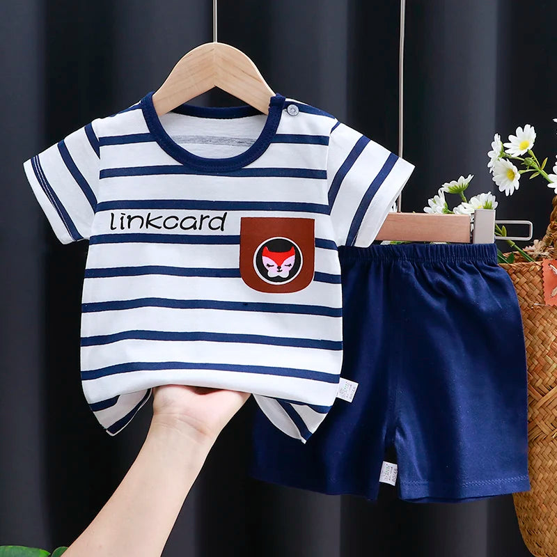 Summer Baby Striped Outfit