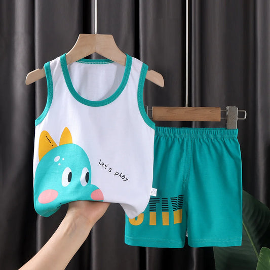 Teal Green Dino Baby Outfit