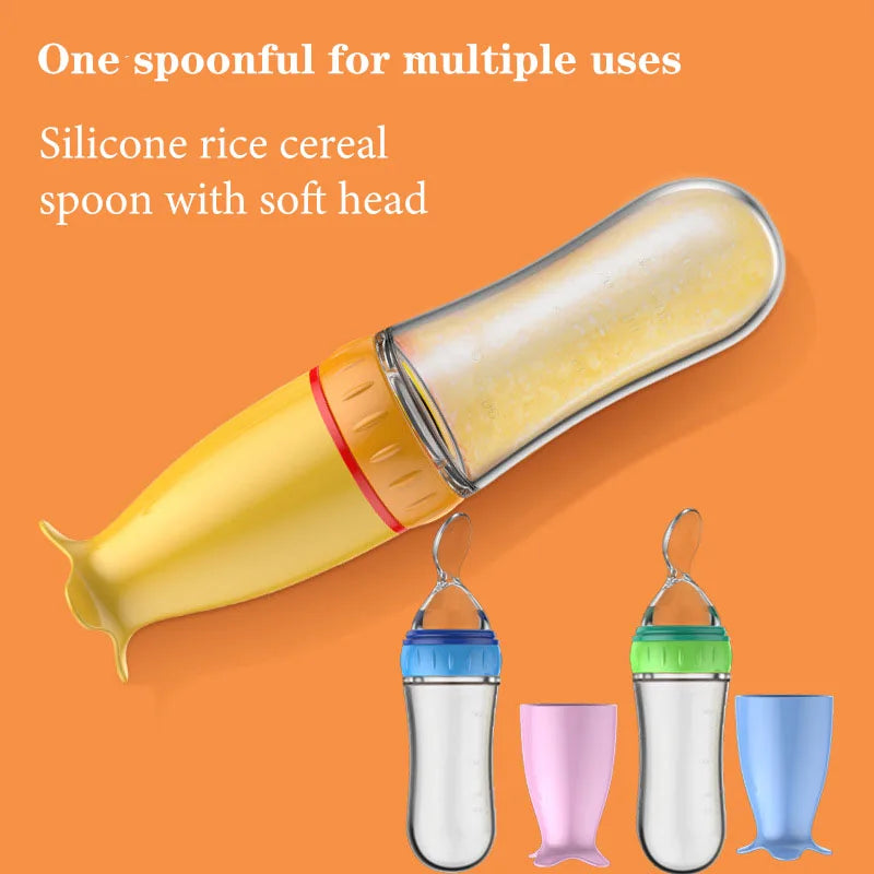 Smart Silicone Bottle With Spoon