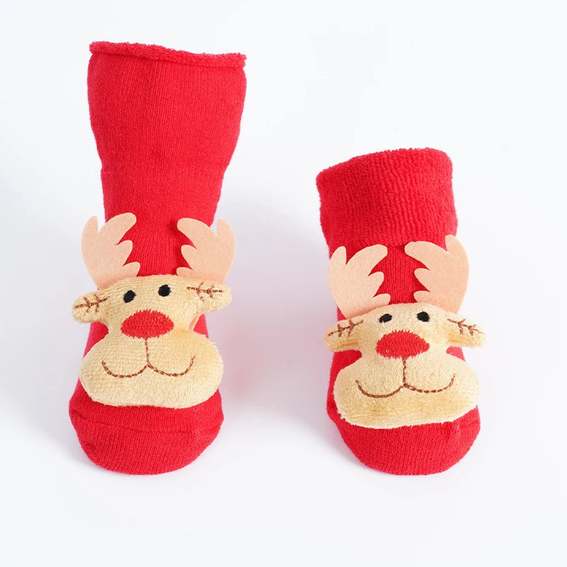 Non-slip Print Cotton Toddler Baby Christmas Socks for Newborns