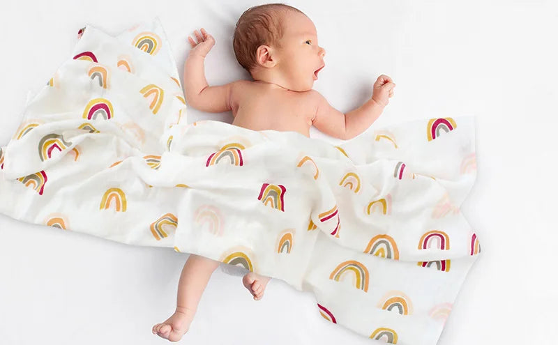 Baby Blankets Newborn Wrap Eucalyptus Leave Printed Organic Bamboo Cotton Muslin Swaddle Bedding Cover Baby Born