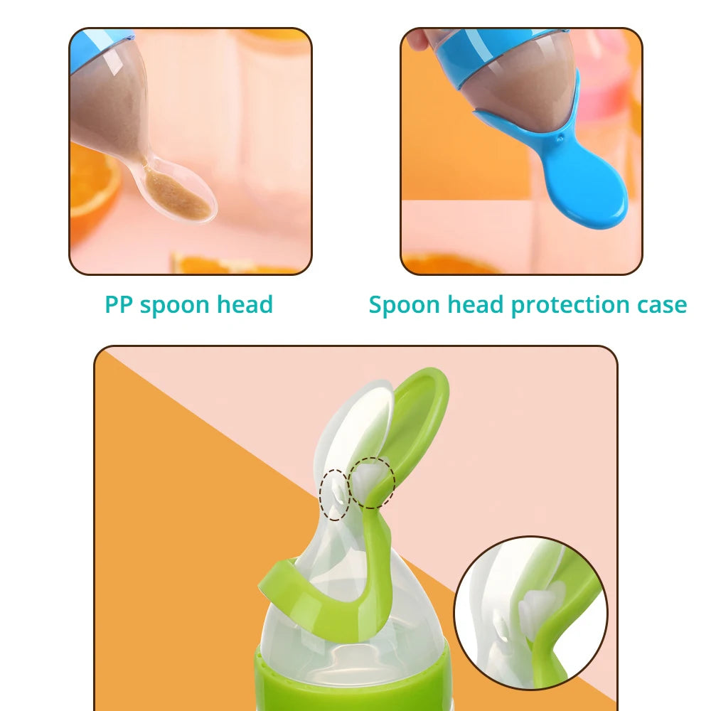 Smart Silicone Bottle With Spoon