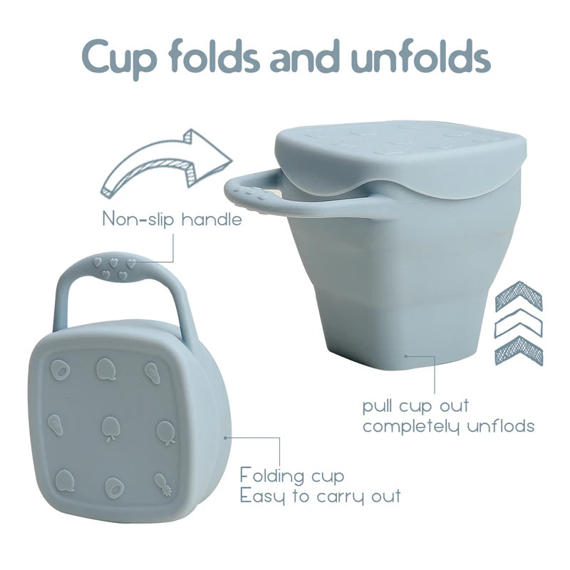 Spill-Proof Silicone Snack Cups
