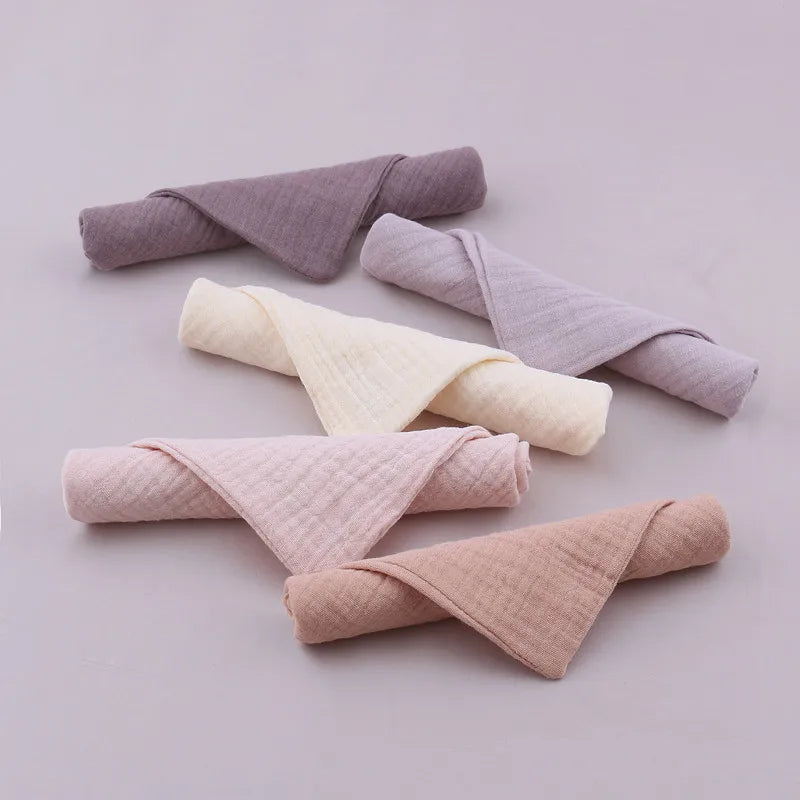 5pcs/Set Square Cotton Baby Face Towel Handkerchief Soft Absorbent Gauze Baby Towel Kids