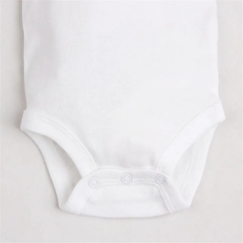 5 Pack Long Sleeves White Basic Rompers