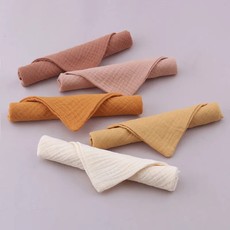 5pcs/Set Square Cotton Baby Face Towel Handkerchief Soft Absorbent Gauze Baby Towel Kids