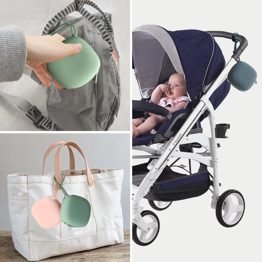 Portable Pacifier Holder With Zipper