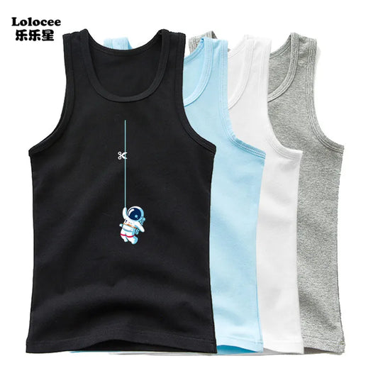 Stylish Kids Cotton Sleeveless T-Shirt – 4-Pack Summer Set