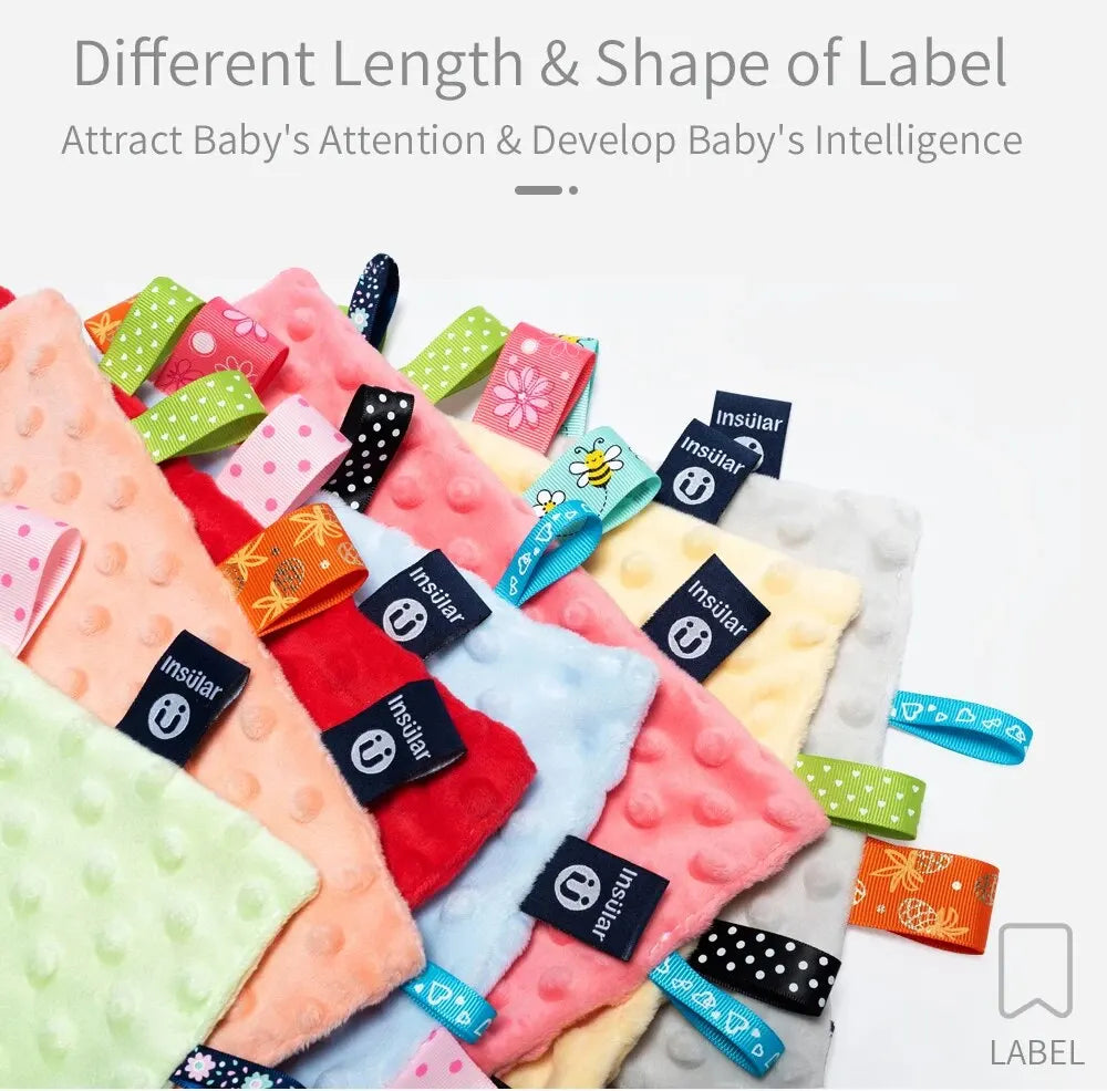 Baby Security Blanket with Colorful Tags - (Eat me) Towel