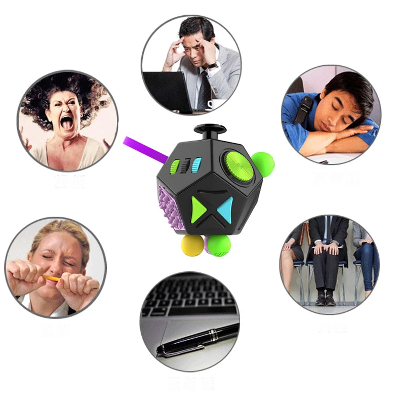 6/12 Sides Stress Relief Toys for Focus & Fun