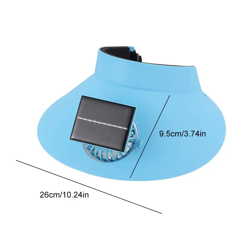 Solar-Powered Sun Visor Hat with Cooling Fan – 3 Speeds