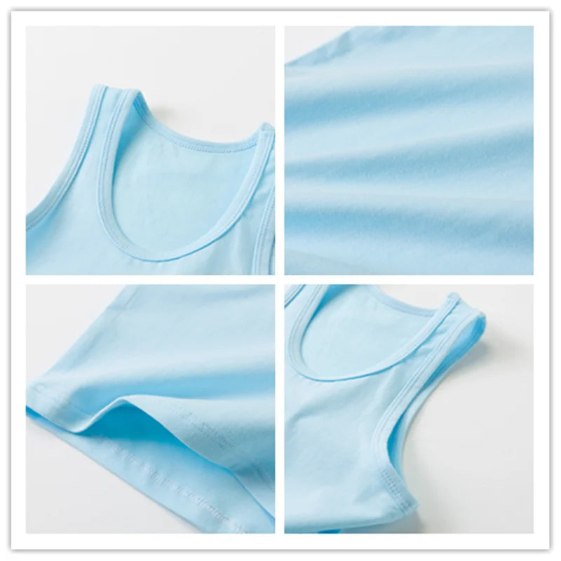 Stylish Kids Cotton Sleeveless T-Shirt – 4-Pack Summer Set