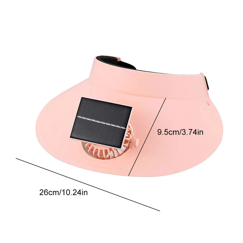 Solar-Powered Sun Visor Hat with Cooling Fan – 3 Speeds