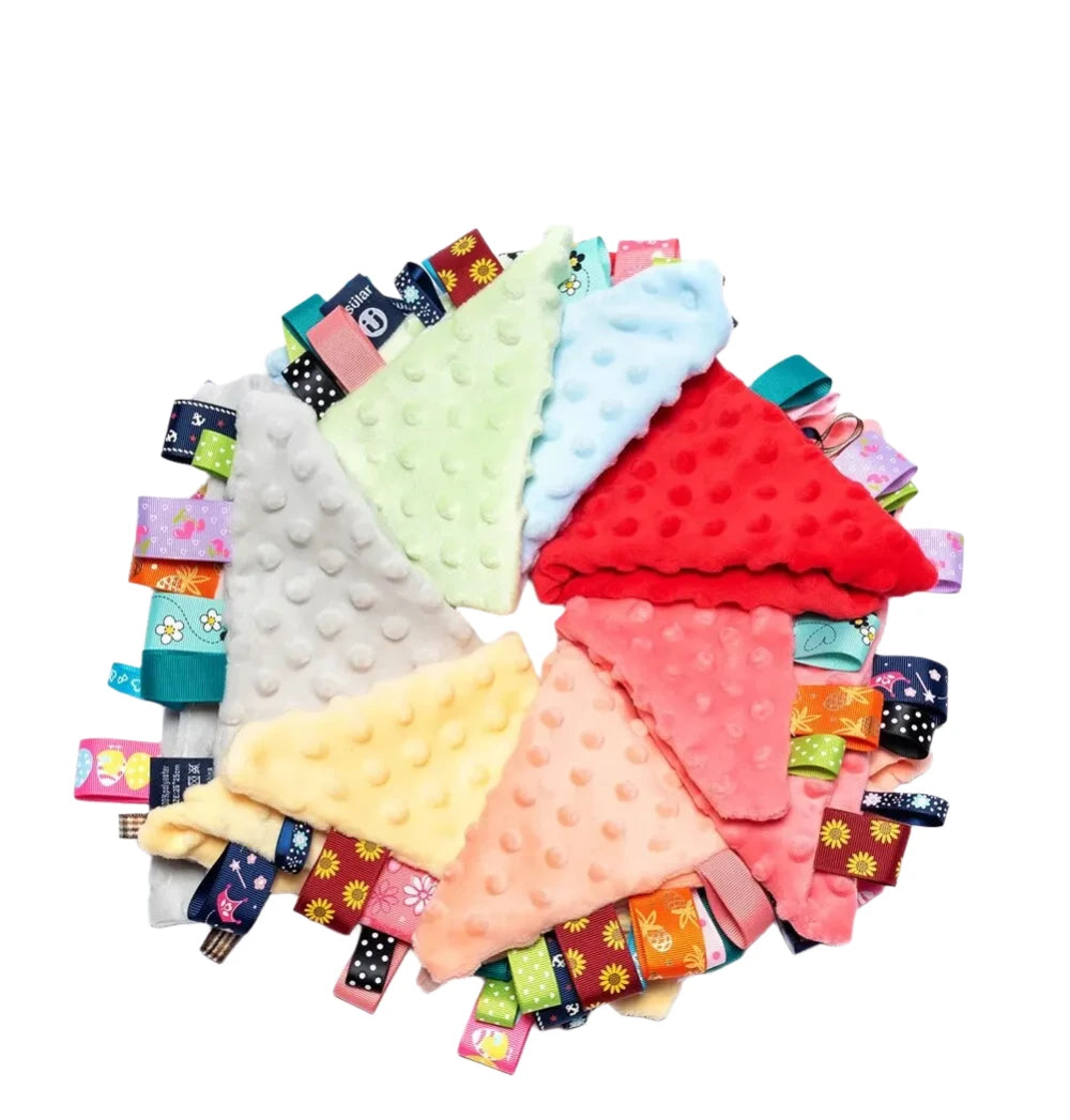 Baby Security Blanket with Colorful Tags - (Eat me) Towel