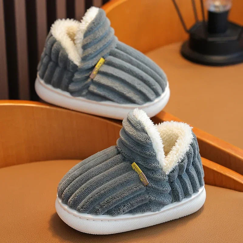 Grey Plush Shoes