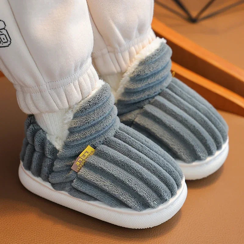 Grey Plush Shoes