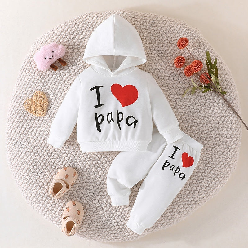 I Love Papa 2 Piece Set (Hoodie & Pants)