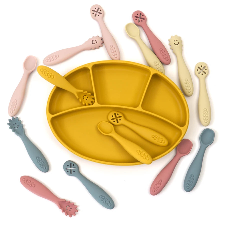 3PCs Baby Silicone Spoon & Fork