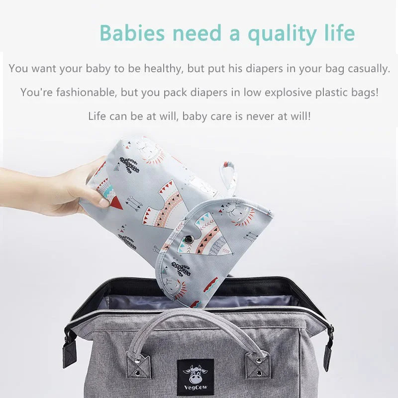 Reusable Baby Diaper Bag Pram Hanging Nappy Bag Waterproof Mommy Handbag Large Capacity Diaper Caddy Baby Essentials