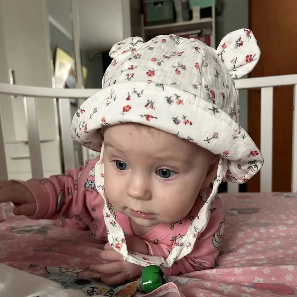 Charming Kids Summer Hat with Bear Ears