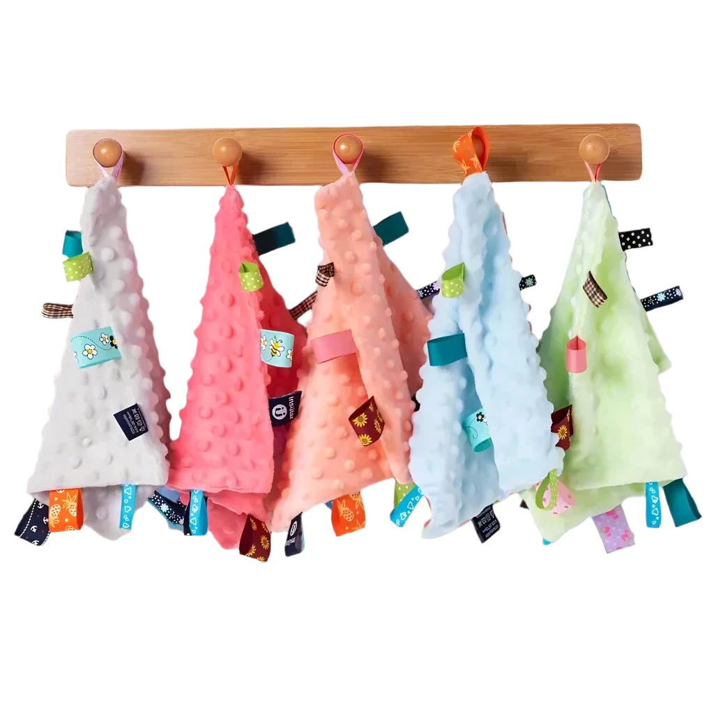 Baby Security Blanket with Colorful Tags - (Eat me) Towel