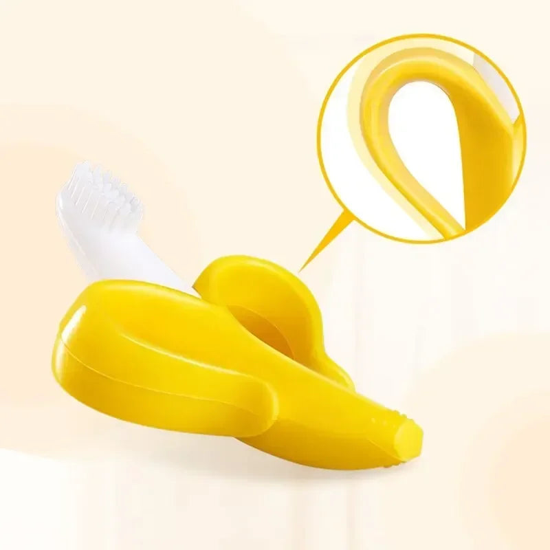 Baby Silicone Toothbrush in Fun Banana Shape