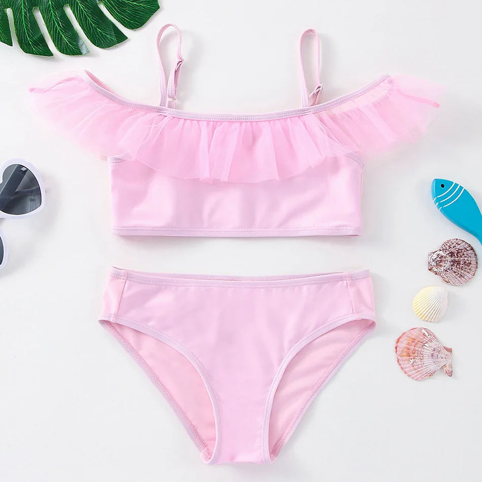 Charming Girls Swimsuits Fish Scale Print
