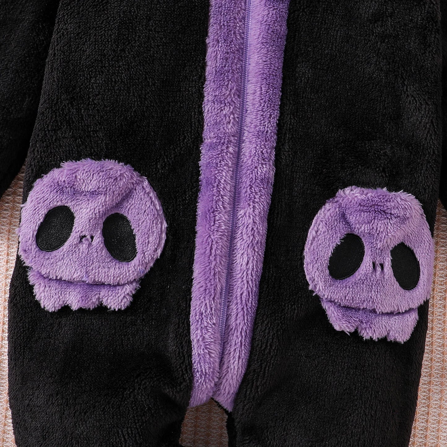 Black Cat Fleece Jumpsuit Costume – Toddler Baby Romper Halloween