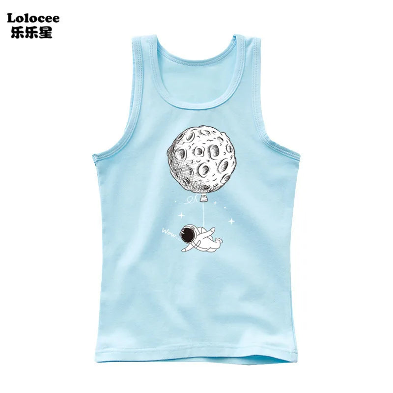 Stylish Kids Cotton Sleeveless T-Shirt – 4-Pack Summer Set