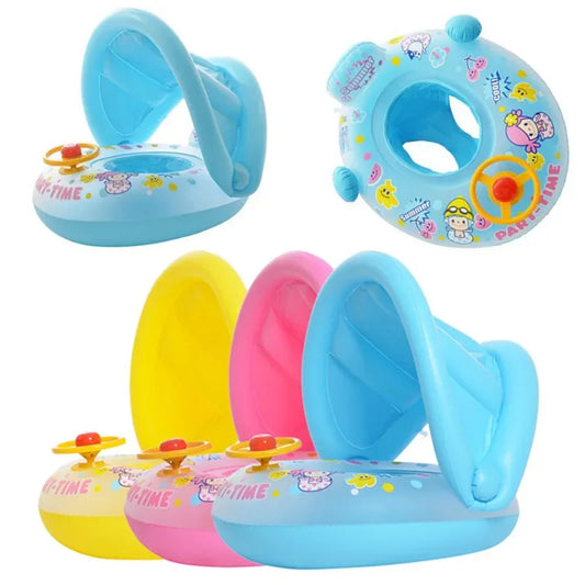 Swim Ring With Sunshade for Babies