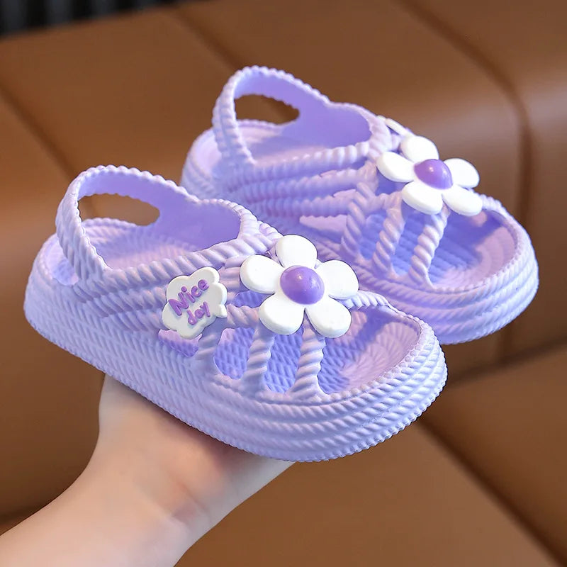 Adorable Baby Girl Summer Sandals with Floral Touch