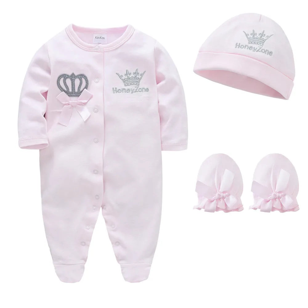 Royal Newborn Baby Boys Romper Set – 100% Cotton Comfort
