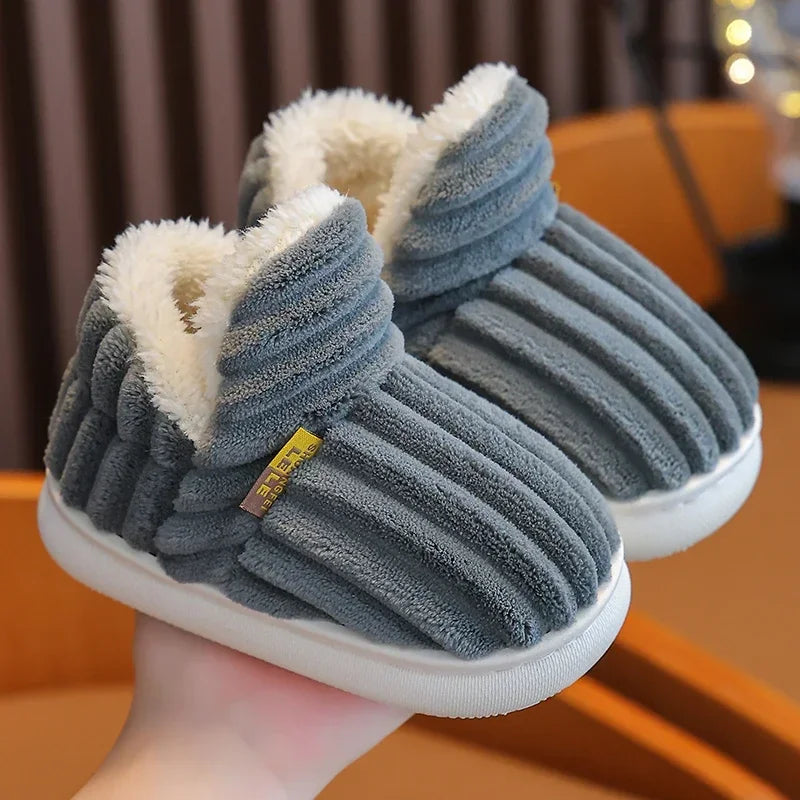 Grey Plush Shoes