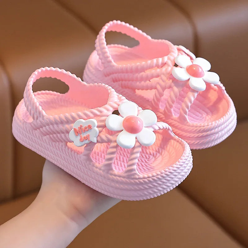 Adorable Baby Girl Summer Sandals with Floral Touch