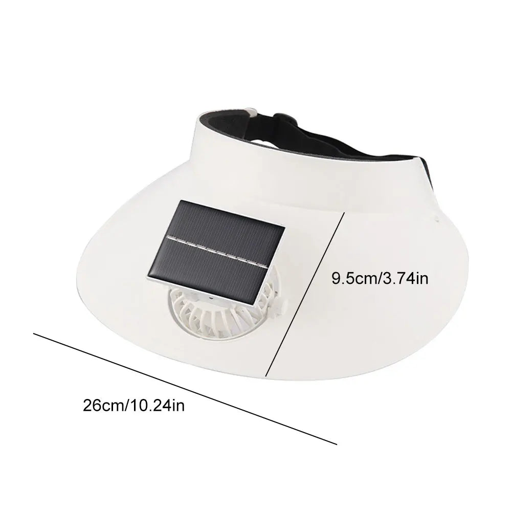 Solar-Powered Sun Visor Hat with Cooling Fan – 3 Speeds