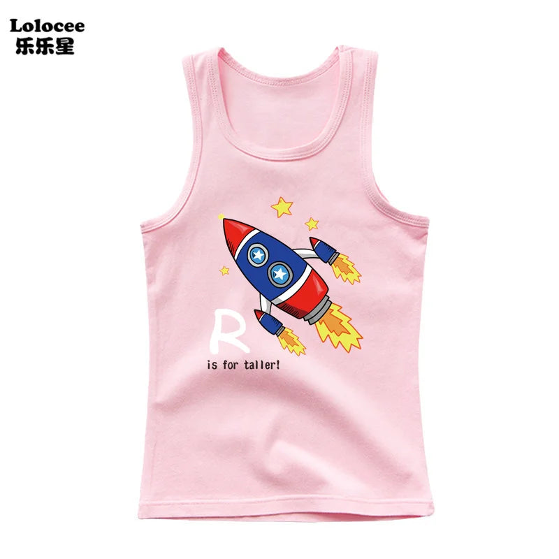 Stylish Kids Cotton Sleeveless T-Shirt – 4-Pack Summer Set