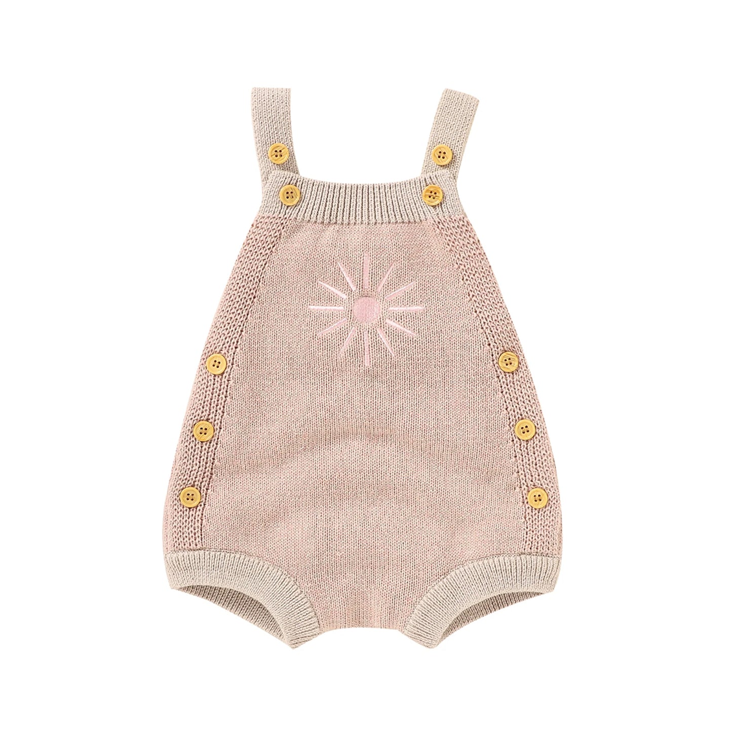 Adorable Pink Knitted Romper for Babies – Soft & Stylish