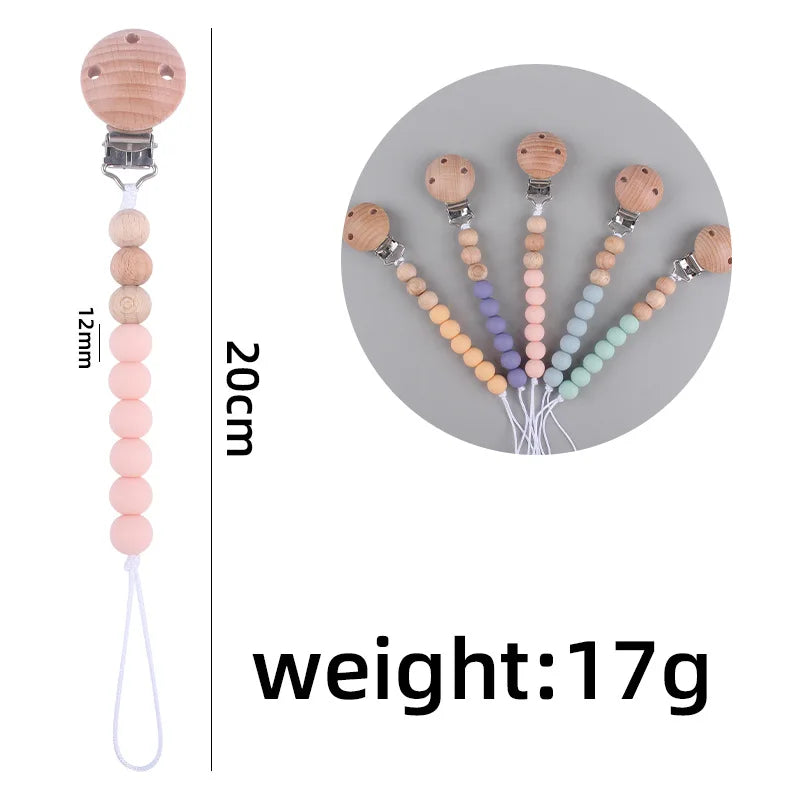 Colorful Baby Silicone Pacifier Chain – Safe & Chewable Clip