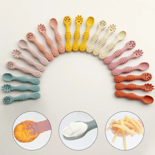 3PCs Baby Silicone Spoons