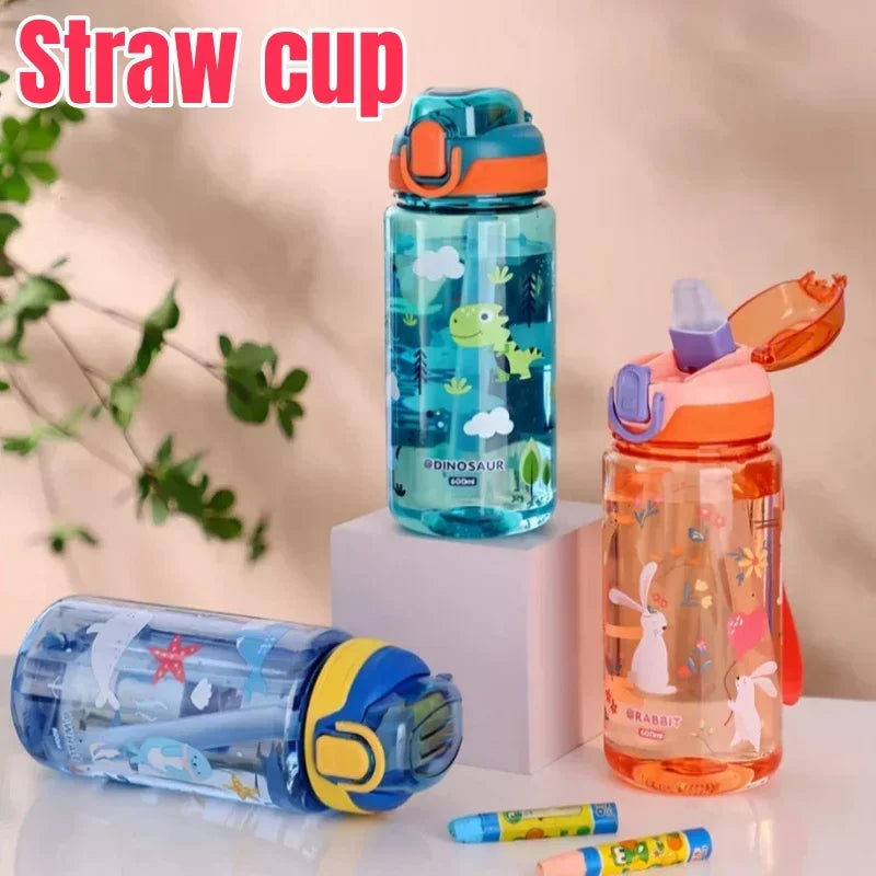 Leakproof Straw Cup Water Bottle for Kids