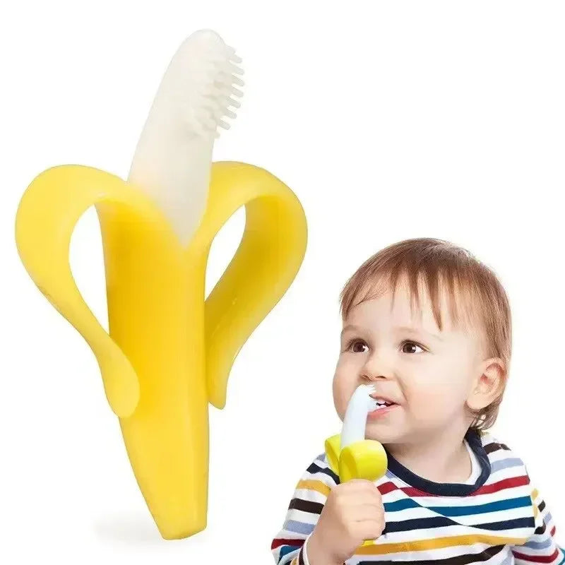 Baby Silicone Toothbrush in Fun Banana Shape