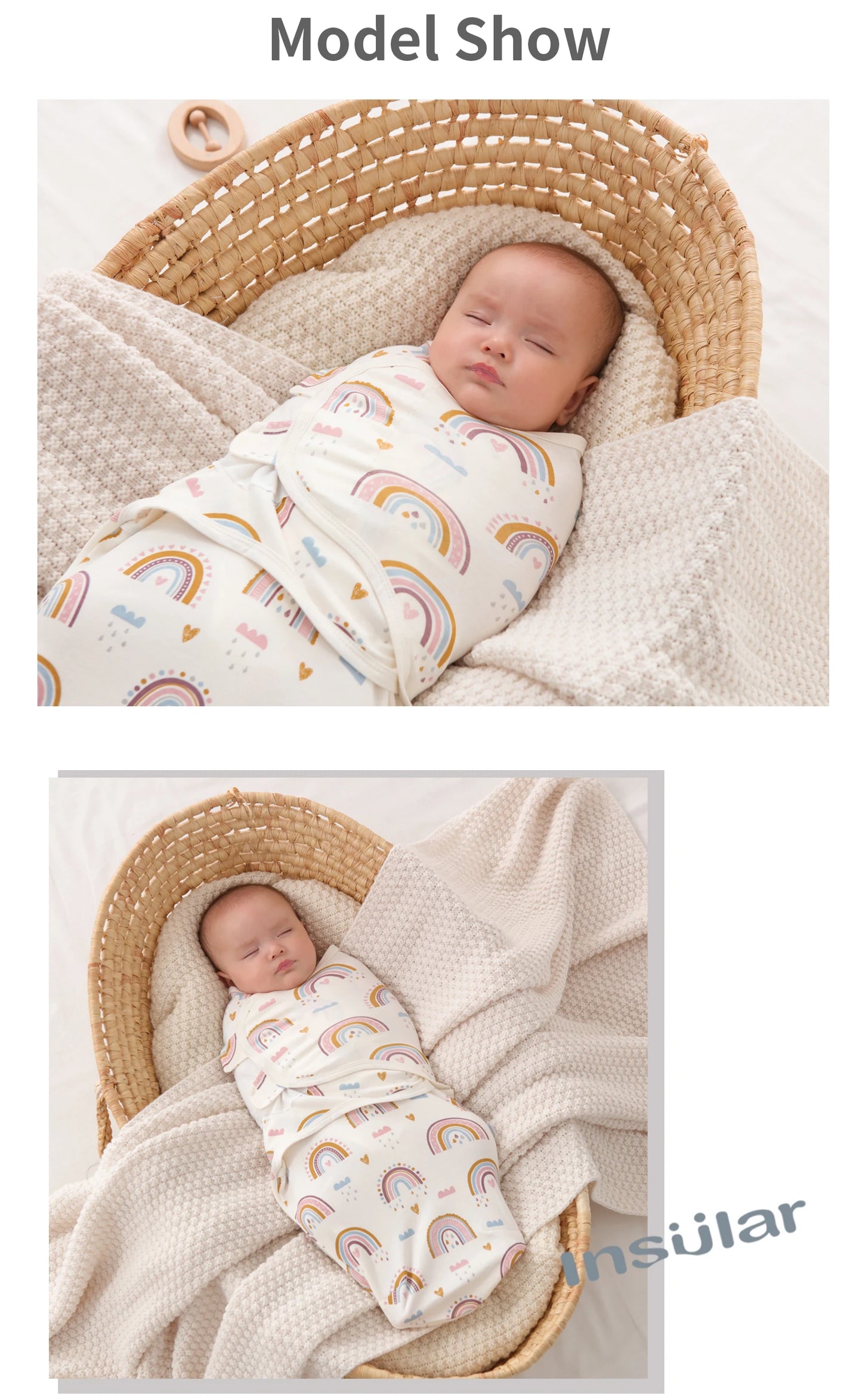 Insular 1pc Baby Swaddle Wrap Soft Cocoon Baby Blankets Newborn Swaddle Wrap Infant Wrap Blanket Warm Baby Bedding Blanket