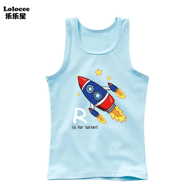 Stylish Kids Cotton Sleeveless T-Shirt – 4-Pack Summer Set