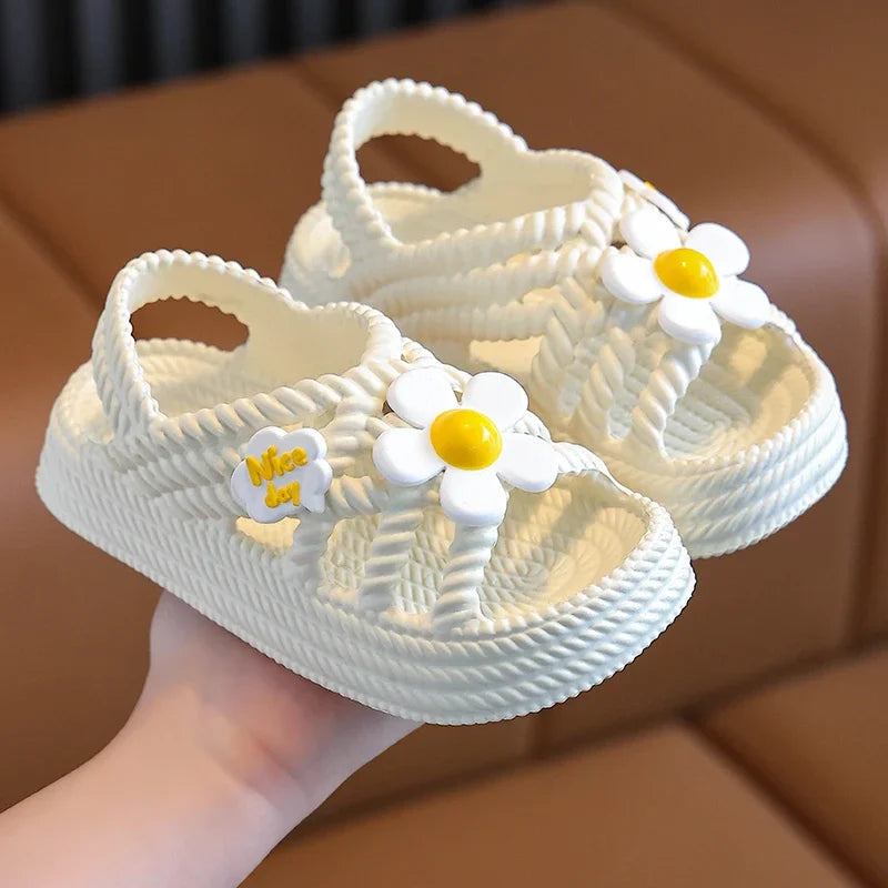 Adorable Baby Girl Summer Sandals with Floral Touch