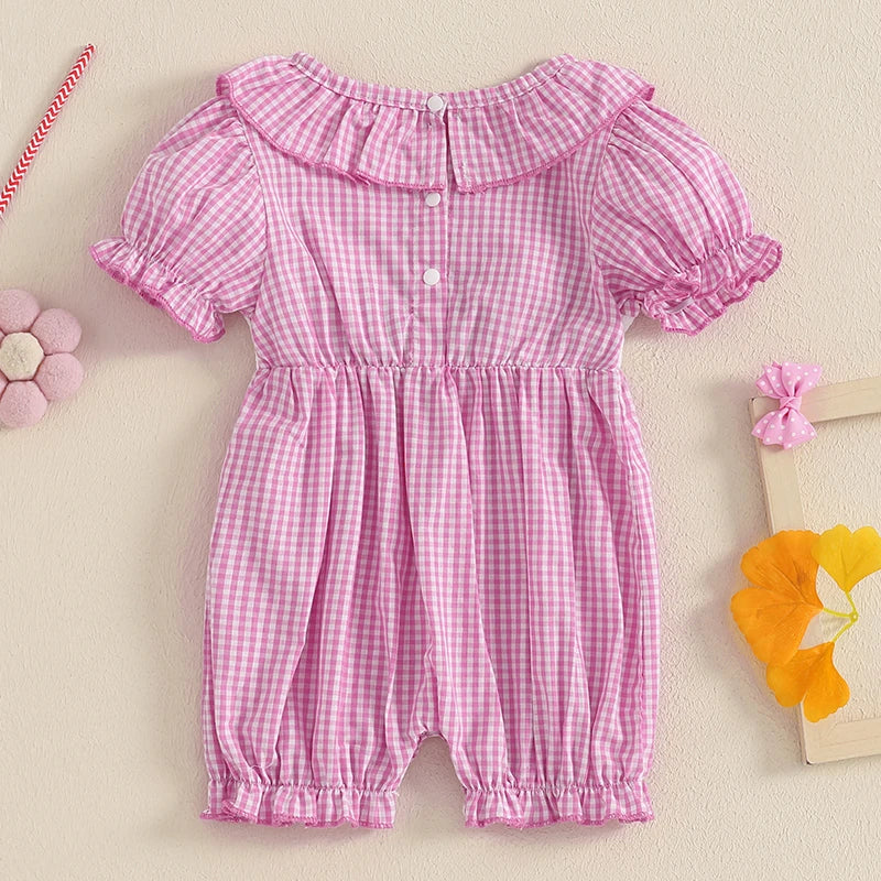 Toddler Girls Floral Print Sleeveless Ruffle Romper Crew Neck Jumpsuit Summer Outfit Easter Clothes Beachwear Dress