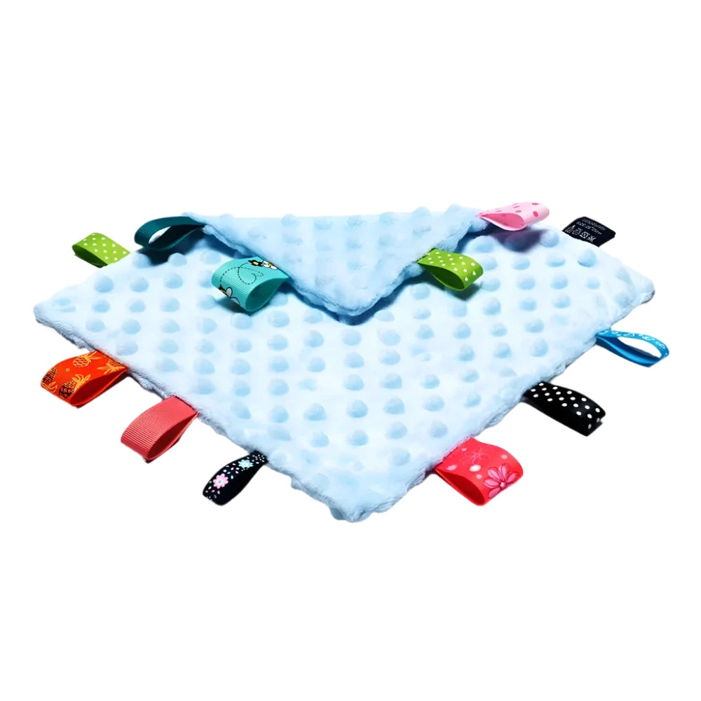 Baby Security Blanket with Colorful Tags - (Eat me) Towel
