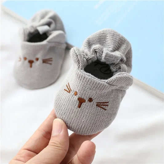 Newborn Baby Crib Shoes Boys Girls Casual First Walker Cute Animal Ear Soft Soles Anti-Slip Toddler Flat Shoes for 0-18 Months