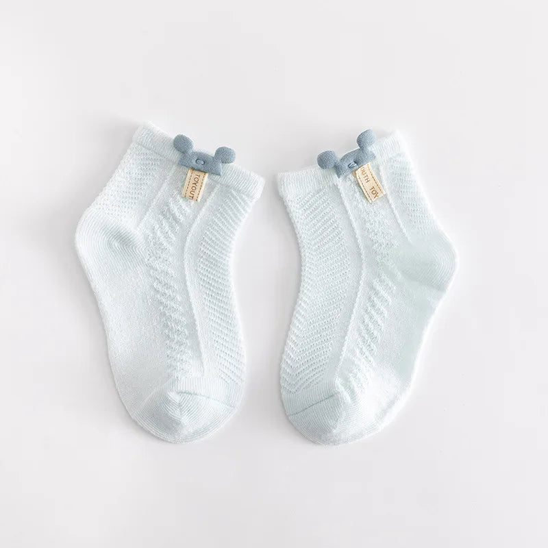 Soft Baby Girl Socks with Bows – 4 Pairs of Cute Style